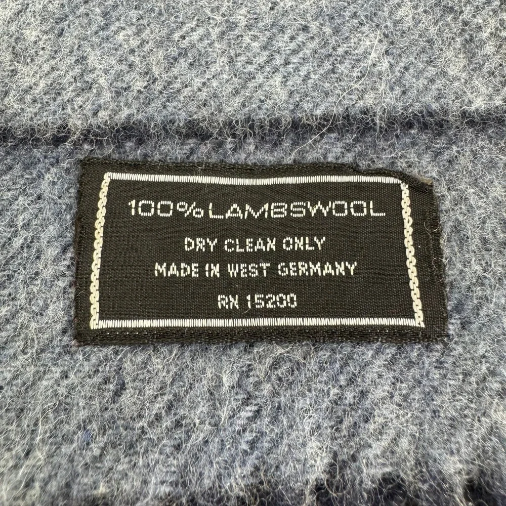 Blue/black stripe lambswool scarf made‎ in Germany